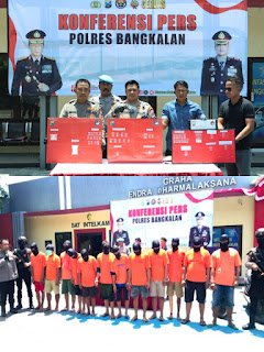 Operasi Tumpas Semeru 2025, Polres Bangkalan Ungkap 16 Kasus Narkoba, Amankan 18 Tersangka dan Sita Senpi Revolver.